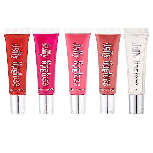 Glitter Lip Gloss, Long Lasting Moisturising Gloss and Lip Plumping, 5pcs Glitter Liquid Lip Stick, Lip Plumping von ROSPRETTY