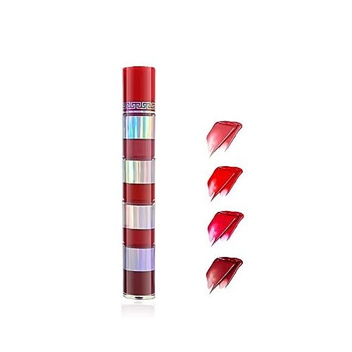 Hydrating Matt Vibrant Colour Liquid Lipstick, 4 Color Lip Stain Tint Set, Liquid Mini Lipstick Lip Stain Tint Set, Waterproof Long-Lasting Non-Drying, for Lips, Cheeks and Eyes, 04 von ROSPRETTY