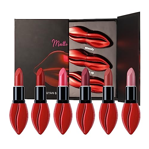 Lipstick, 6pcs Long Lasting Matte Lipstick, Lipstick Set Lipstick Kit Lip Gloss Kit, Waterproof Lipstick Kit von ROSPRETTY