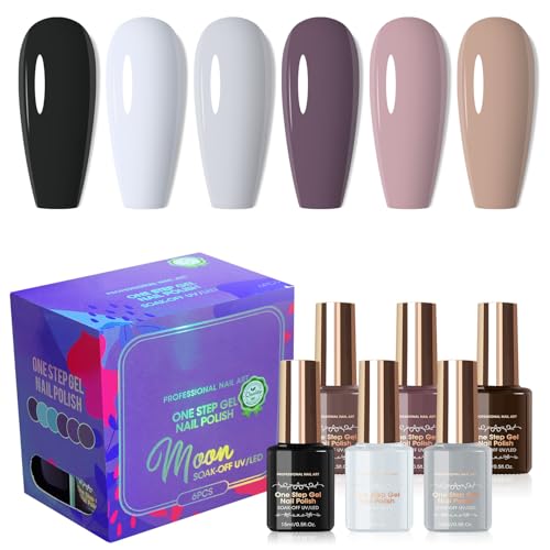 One Step Gel Semipermanent Gel Nagellack 3 in 1 Set von 6pcs 3 in 1 One Step One Step Nagellack One Step U-V Gel Nail Polish für Zuhause und professionelle Maniküre 07 von ROSPRETTY