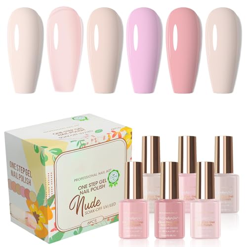 One Step One Step Nagellack, 3-in-1, 3-in-1-Nagellack, One Step U-V Gel Nail Polish für Zuhause und professionelle Maniküre, Semipermanentes Gel, 15 ml, 01 von ROSPRETTY