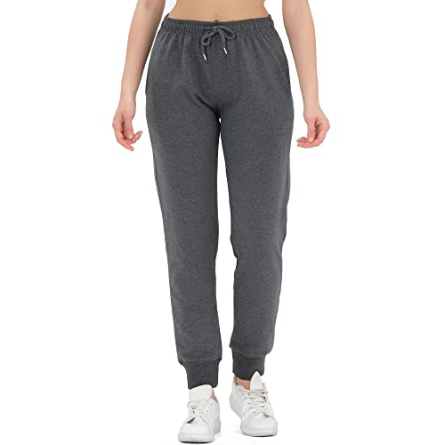 ROSS CAMP Jogginghose Damen - Sporthose Frauen Baumwolle, Trainingshose Fitness High Waist, Sweatpants Slim Fit Freizeithose Lang, Jogging Hose Laufhosen Modern Anthrazit/L von ROSS CAMP