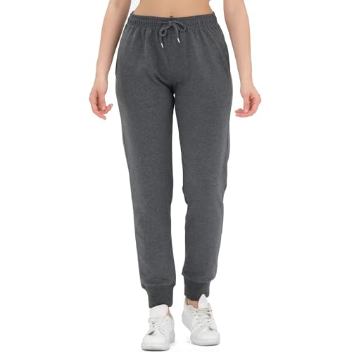 ROSS CAMP Jogginghose Damen - Sporthose Frauen Baumwolle, Trainingshose Fitness High Waist, Sweatpants Slim Fit Freizeithose Lang, Jogging Hose Laufhosen Modern Anthrazit/XL von ROSS CAMP