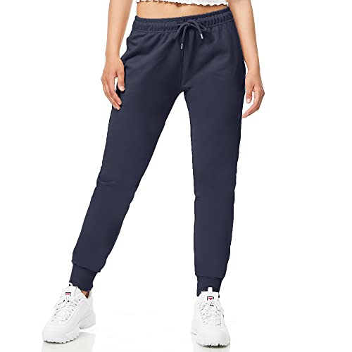 ROSS CAMP Jogginghose Damen - Sporthose Frauen Baumwolle, Trainingshose Fitness High Waist, Sweatpants Slim Fit Freizeithose Lang, Jogging Hose Laufhosen Modern Navy/M von ROSS CAMP