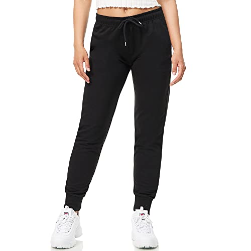 ROSS CAMP Jogginghose Damen - Sporthose Frauen Baumwolle, Trainingshose Fitness High Waist, Sweatpants Slim Fit Freizeithose Lang, Jogging Hose Laufhosen Modern Schwarz/S von ROSS CAMP