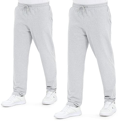 ROSS CAMP Jogginghose Herren – Sporthose Herren Lang Baumwolle, Freizeithose Trainingshose, Sport Hosen Männer, Sweatpants Jogger, Laufhose Baumwoll Breite Modern (2er Grau, 3XL) von ROSS CAMP