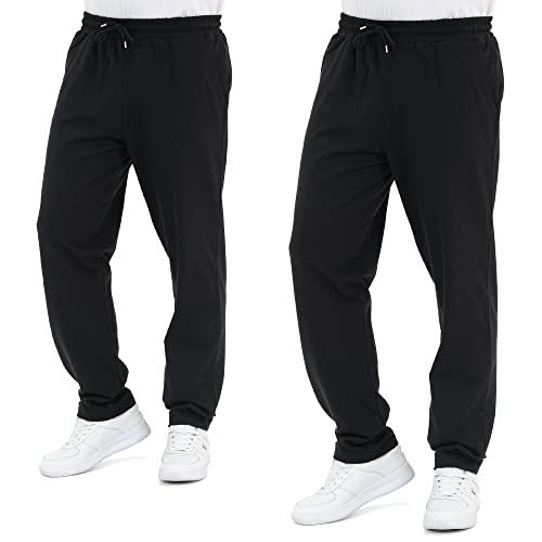 ROSS CAMP Jogginghose Herren – Sporthose Herren Lang Baumwolle, Freizeithose Trainingshose, Sport Hosen Männer, Sweatpants Jogger, Laufhose Baumwoll Breite Modern (Schwarz, 2erPack, L) von ROSS CAMP