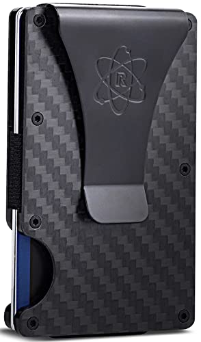 ROSSM Geldbörse mit RFID-Schutz - Kartenetui Herren aus Kohlefaser und Metall mit Geldklammer und Gummiband - RFID Geldbeutel Herren- Slim Wallet for Men von ROSSM