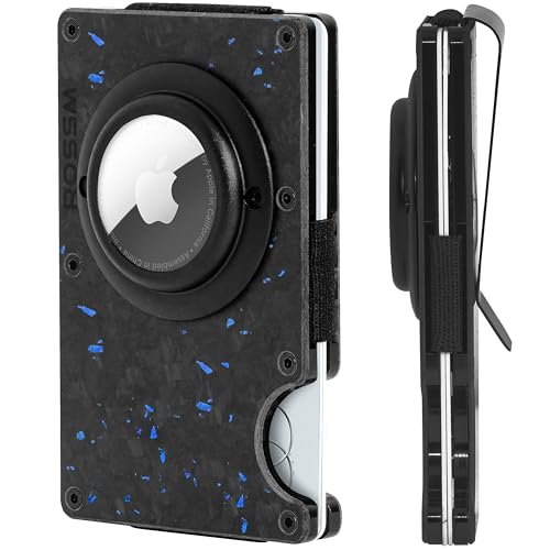 ROSSM Airtag Geldbörse Herren mit RFID-Schutz - Kohlefaser und Metall Geldklammer Slim Wallet für Männer von ROSSM