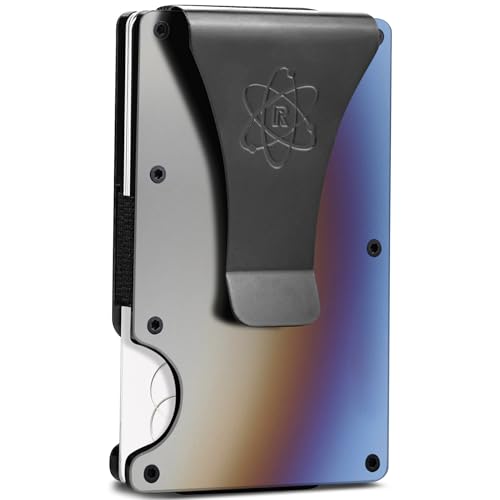 ROSSM Geldbörse mit RFID-Schutz - Kartenetui Herren aus Kohlefaser und Metall mit Geldklammer und Gummiband - RFID Geldbeutel Herren- Slim Wallet for Men von ROSSM