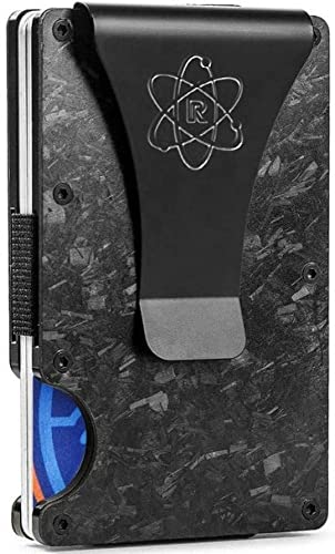ROSSM Geldbörse mit RFID-Schutz - Kartenetui Herren aus Kohlefaser und Metall mit Geldklammer und Gummiband - RFID Geldbeutel Herren- Slim Wallet for Men von ROSSM