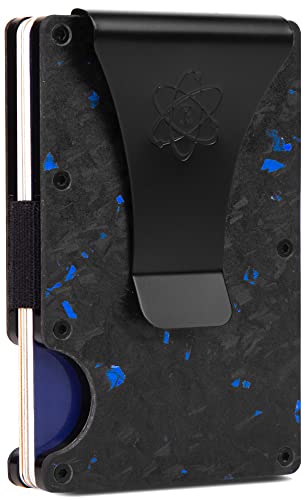 ROSSM Geldbörse für Herren Mit RFID-Schutz - Kartenetui Aus Kohlefaser und Metall Mit Geldklammer und Gummiband - Slim Wallet von ROSSM