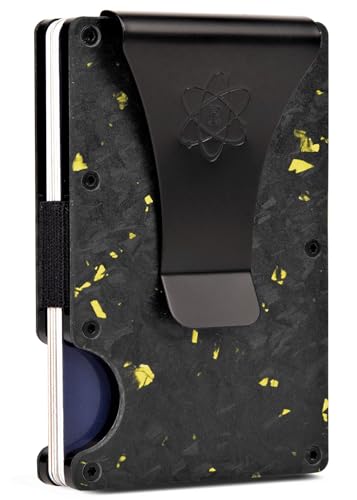 ROSSM Geldbörse Herren mit RFID-Schutz - Kartenetui aus Kohlefaser und Metall mit Geldklammer und Gummiband - Slim Wallet von ROSSM