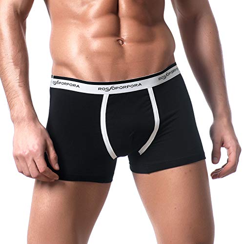 ROSSOPORPORA, Set mit 6 Paar Boxershorts für Herren aus elastischer Baumwolle und elastischer Außenseite., 2BL/2N/2G, L von ROSSOPORPORA