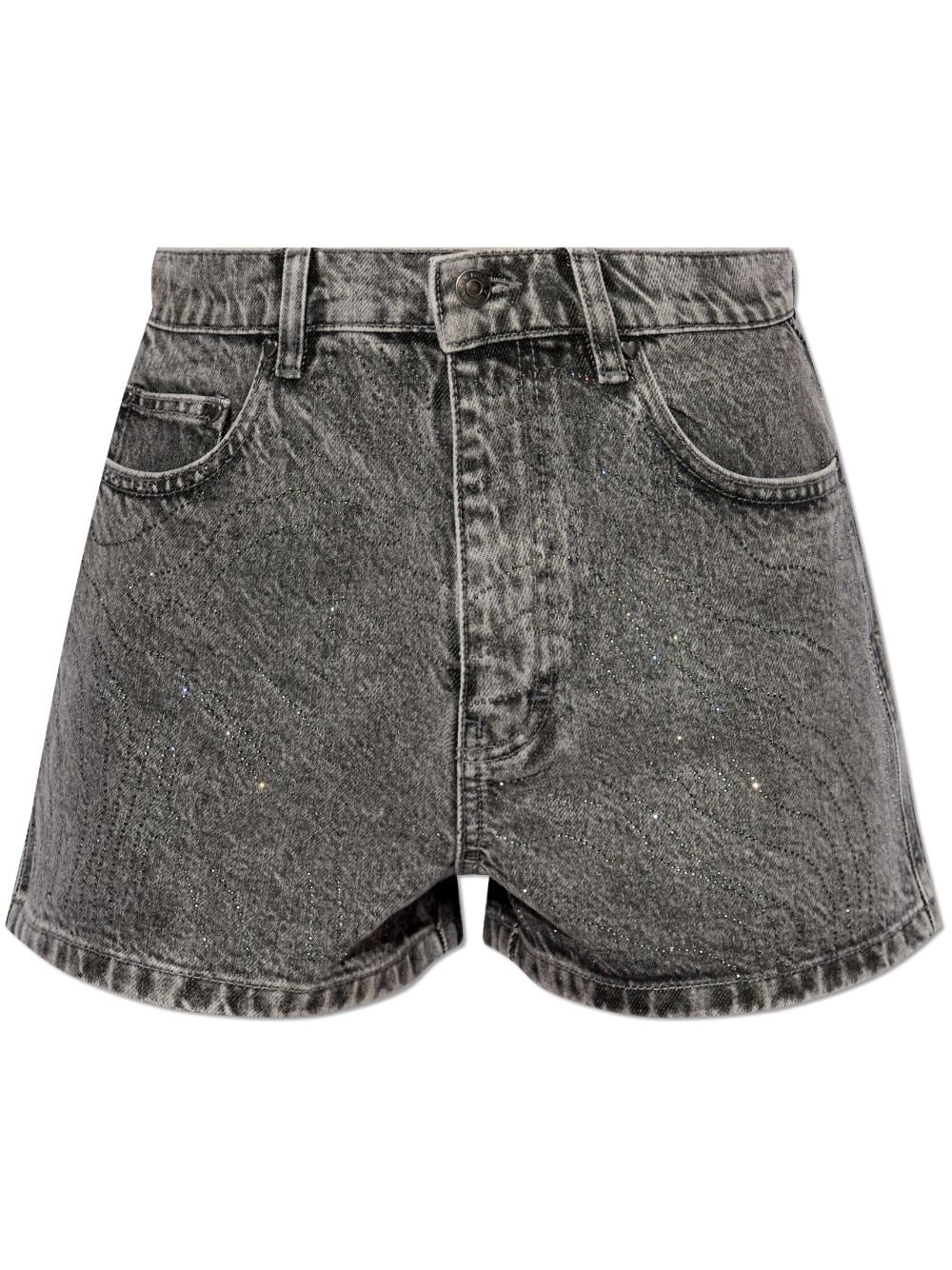 ROTATE BIRGER CHRISTENSEN Jeans-Shorts mit Acid-Wash-Effekt - Grau von ROTATE BIRGER CHRISTENSEN