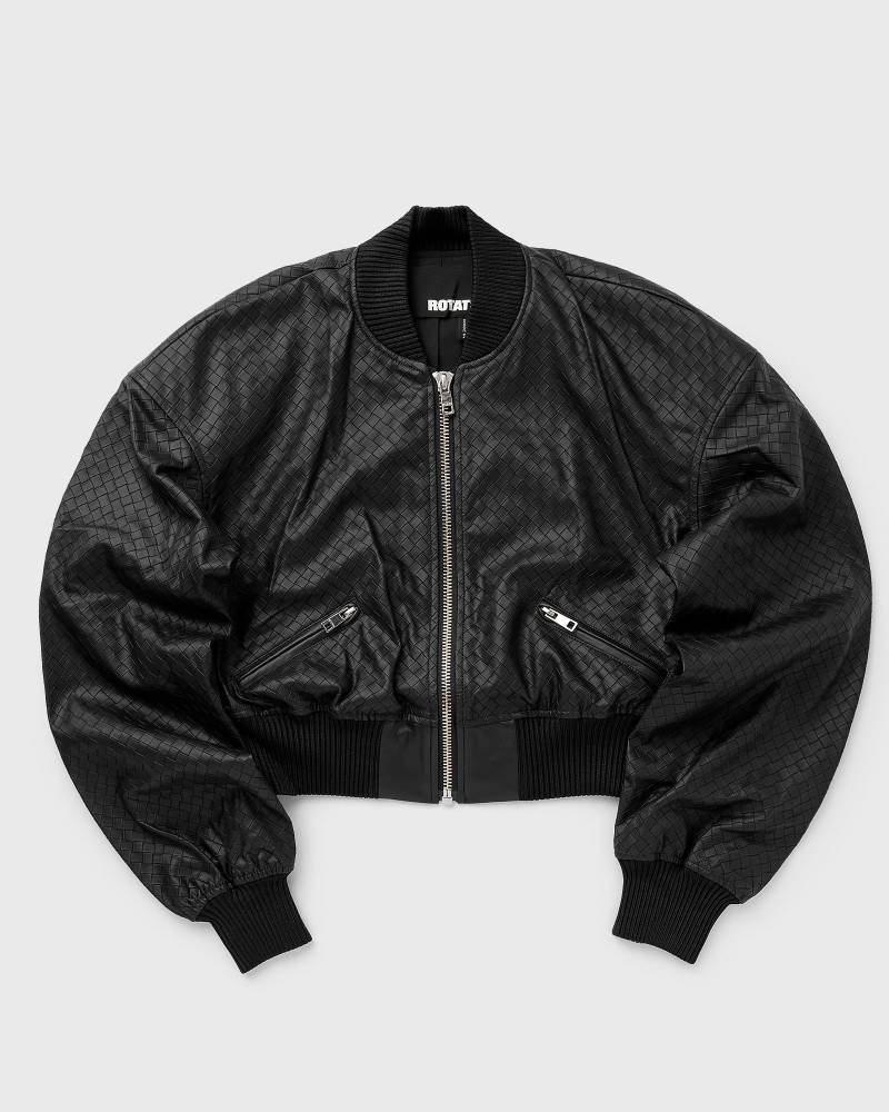 ROTATE Birger Christensen Cropped Braided Jacket women Bomber Jackets black in Größe:L von ROTATE Birger Christensen