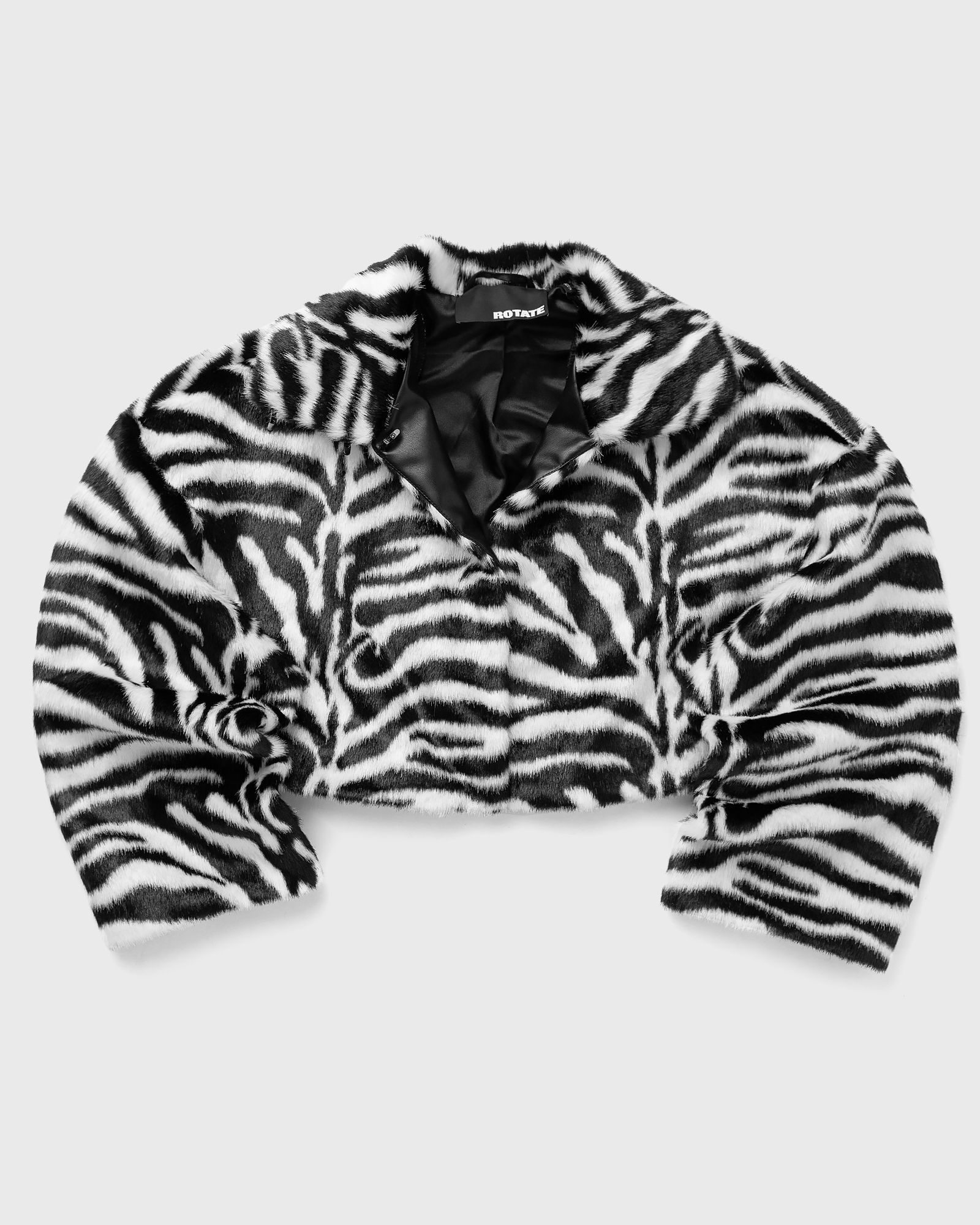 ROTATE Birger Christensen Faux Fur Crop Jacket women Bomber Jackets black|white in Größe:M ROTATE Birger Christensen Faux Fur Crop Jacket women Bomber Jackets black|white in Größe:M von ROTATE Birger Christensen