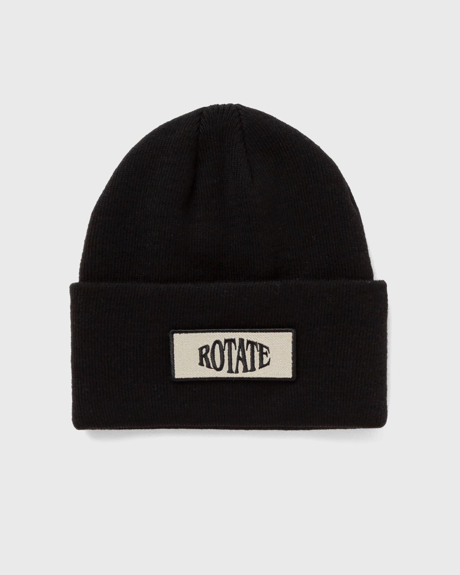 ROTATE Birger Christensen Knitted Beanie W. Patch women Beanies black in Größe:ONE SIZE von ROTATE Birger Christensen