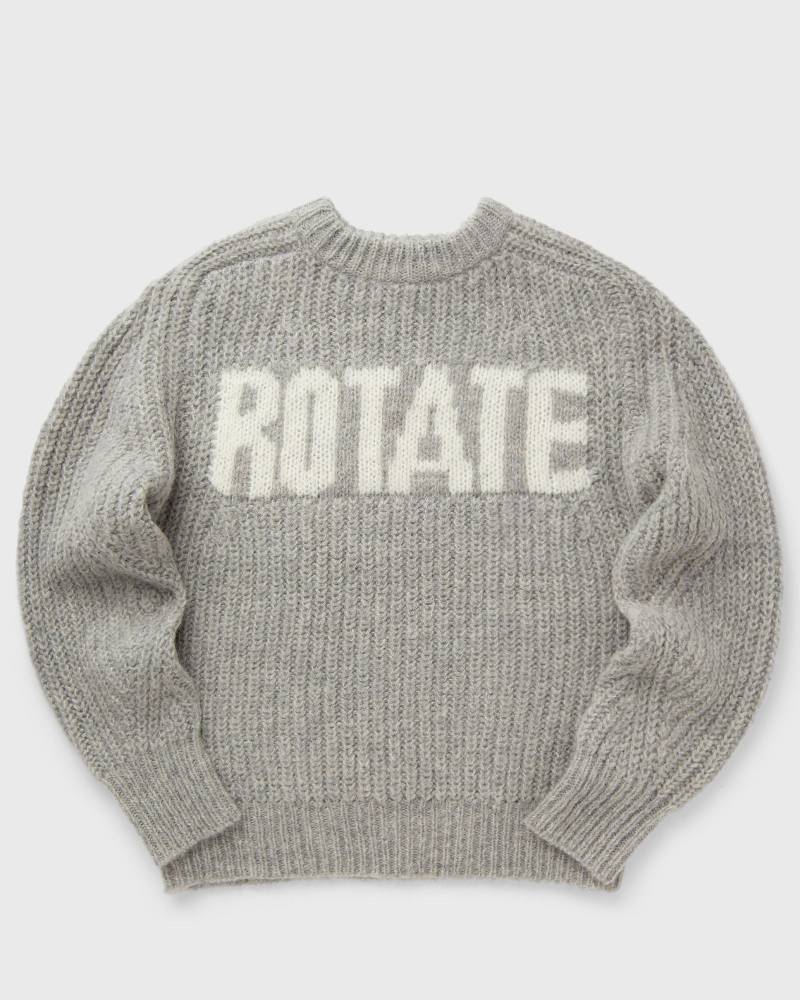ROTATE Birger Christensen Knitted Logo Sweater women Pullovers grey in Größe:M von ROTATE Birger Christensen