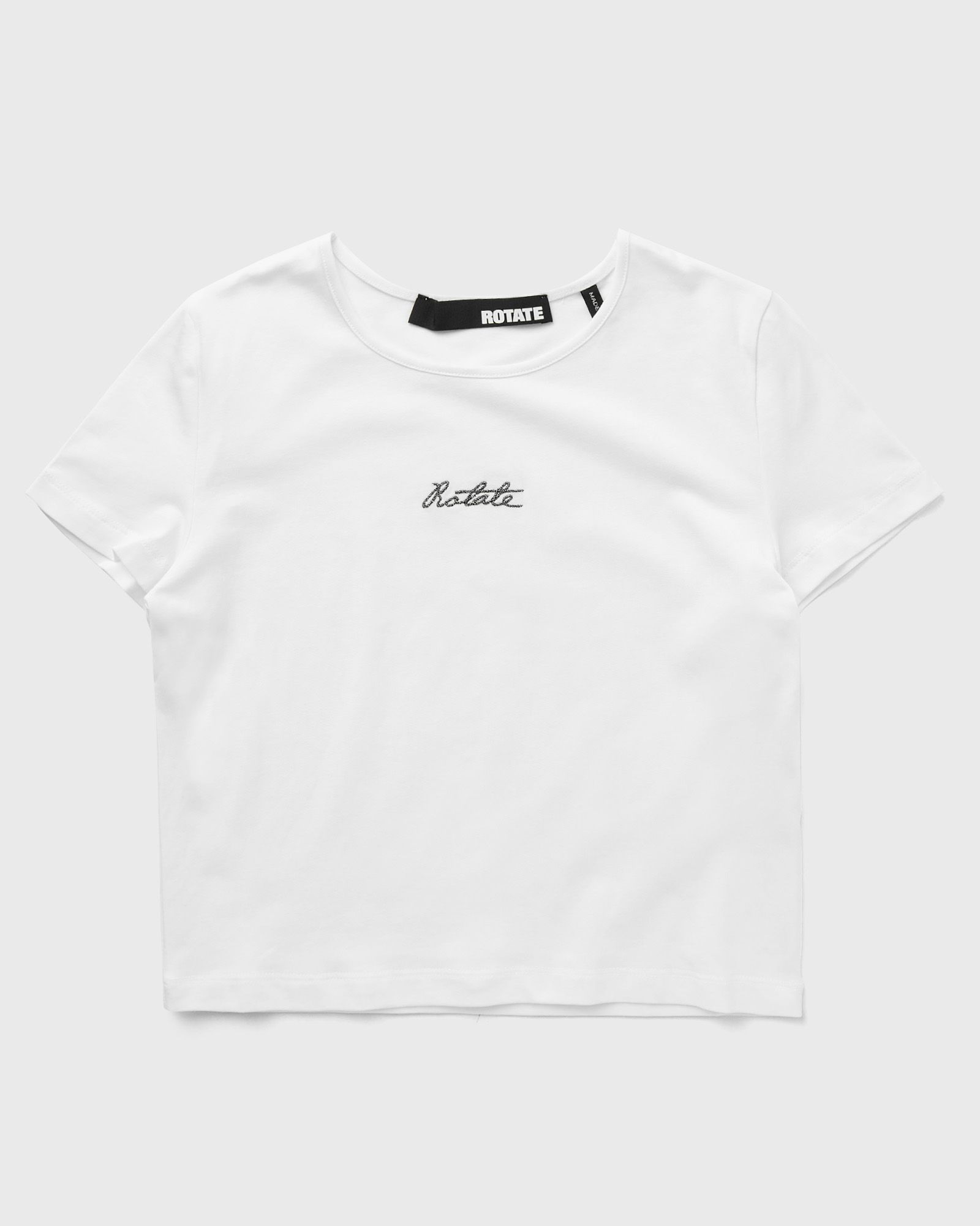 ROTATE Birger Christensen LOGO CROPPED T-SHIRT women Shortsleeves white in Größe:L von ROTATE Birger Christensen