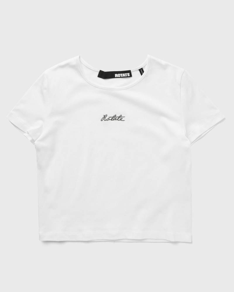 ROTATE Birger Christensen LOGO CROPPED T-SHIRT women Shortsleeves white in Größe:XS von ROTATE Birger Christensen