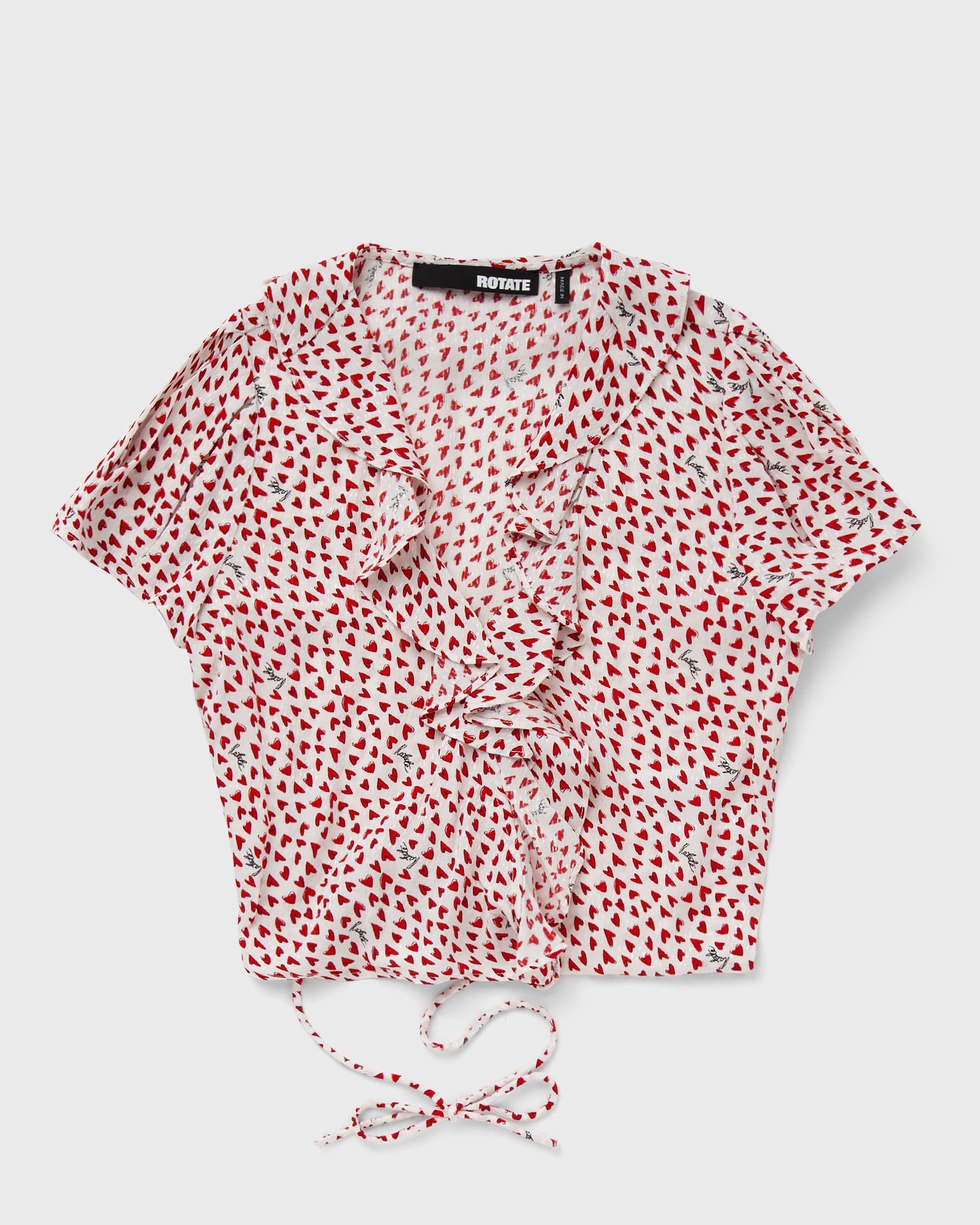 ROTATE Birger Christensen PRINTED FRILL WRAP TOP women Shirts & Blouses red in Größe:M von ROTATE Birger Christensen