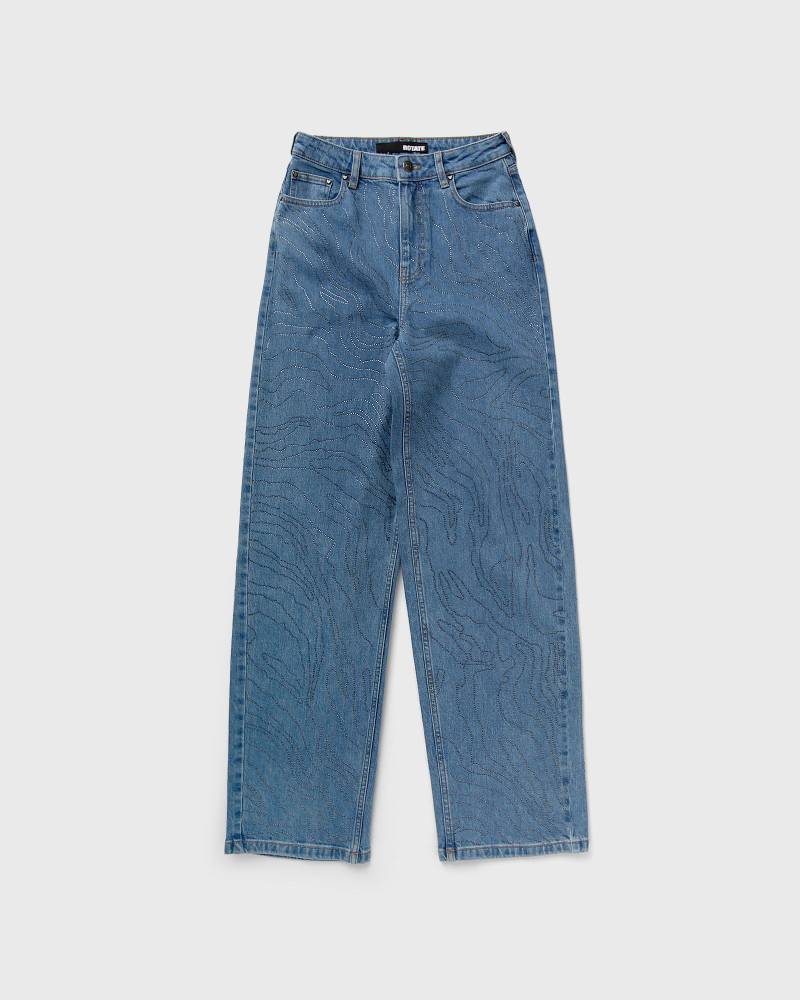 ROTATE Birger Christensen RHINESTONE WIDE LEG JEANS women Jeans blue in Größe:XS von ROTATE Birger Christensen