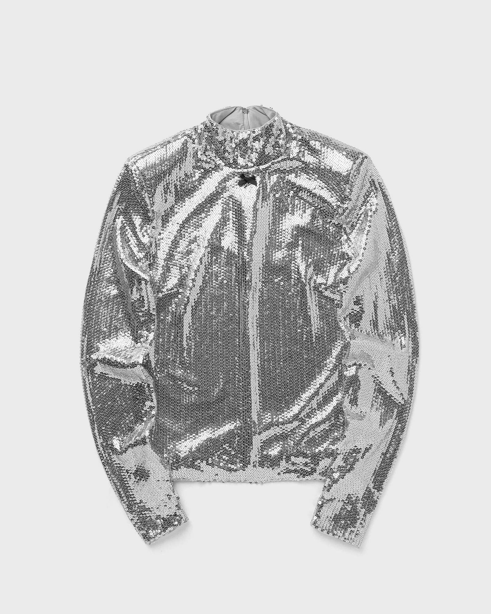 ROTATE Birger Christensen Sequin High Collar Top women Longsleeves silver in Größe:L ROTATE Birger Christensen Sequin High Collar Top women Longsleeves silver in Größe:L von ROTATE Birger Christensen