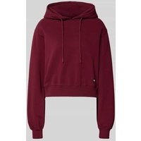 ROTATE Cropped Hoodie mit Logo-Patch in Bordeaux, Größe M von ROTATE
