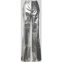 ROTATE Flared Stoffhose mit 5-Pocket-Design in Silber, Größe 40 ROTATE Flared Stoffhose mit 5-Pocket-Design in Silber, Größe 40 von ROTATE