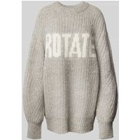 ROTATE Oversized Pullover mit Label-Print in Hellgrau, Größe 40 von ROTATE
