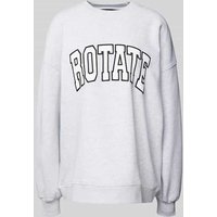 ROTATE Oversized Sweatshirt mit Label-Stitching in Hellgrau, Größe M von ROTATE