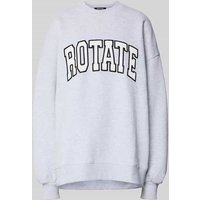ROTATE Oversized Sweatshirt mit Logo-Stitching in Hellgrau Melange, Größe M von ROTATE