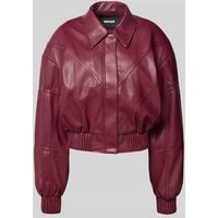 ROTATE Regular Fit Bomberjacke in Leder-Optik in Bordeaux, Größe 40 von ROTATE