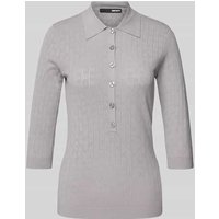 ROTATE Slim Fit Poloshirt in Strick-Optik in Hellgrau, Größe 38 ROTATE Slim Fit Poloshirt in Strick-Optik in Hellgrau, Größe 38 von ROTATE
