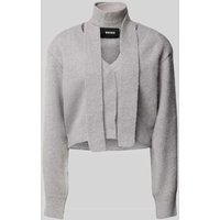 ROTATE Strickjacke mit V-Ausschnitt in Hellgrau, Größe L von ROTATE