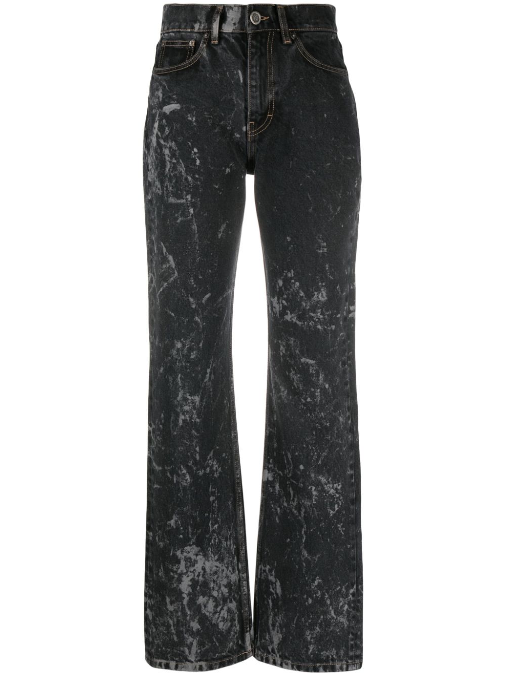 ROTATE BIRGER CHRISTENSEN Gerade Jeans mit Acid-Wash-Effekt - Schwarz von ROTATE BIRGER CHRISTENSEN