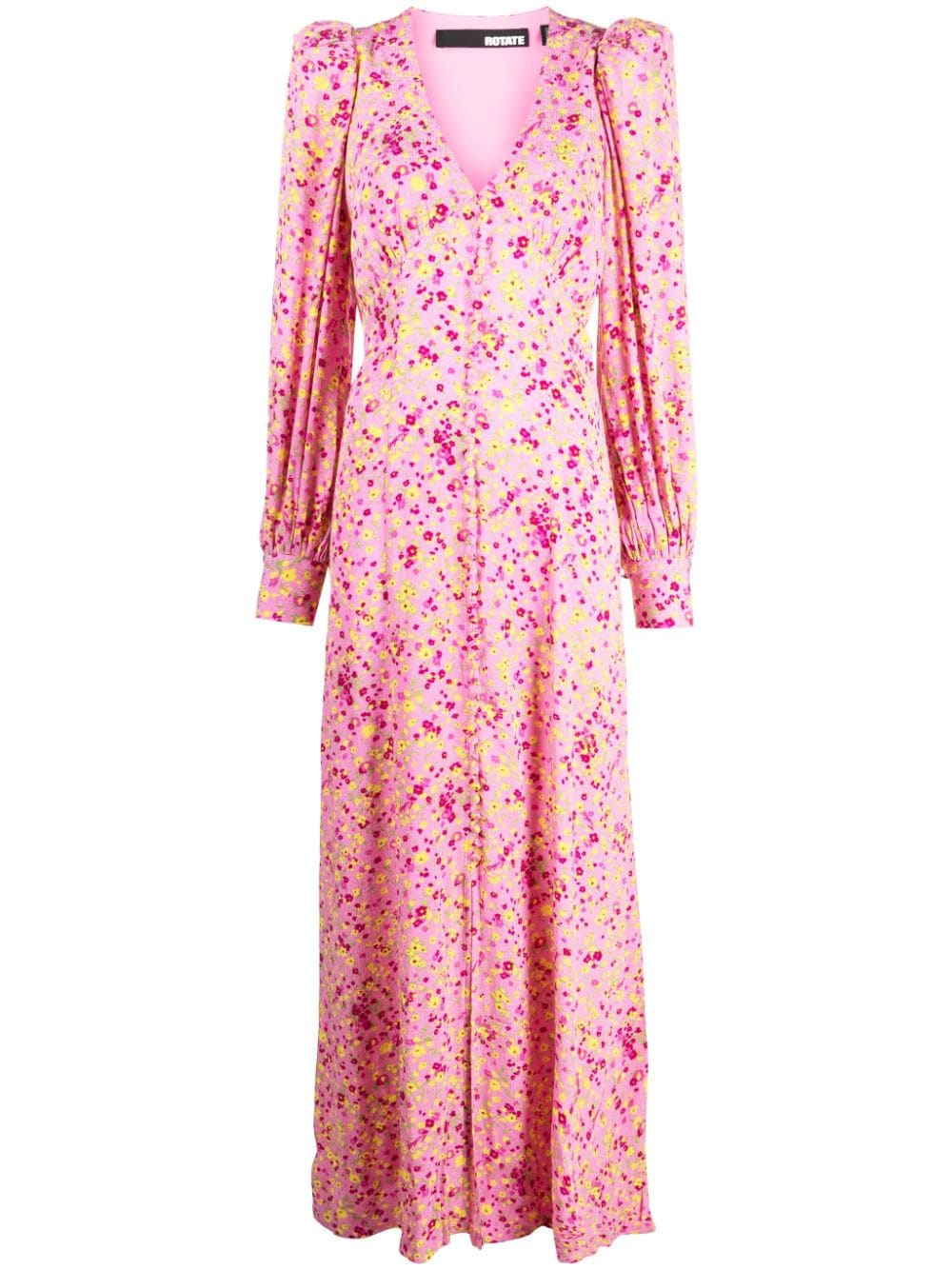 ROTATE BIRGER CHRISTENSEN Jacquard-Kleid mit Blumenmuster - Rosa von ROTATE BIRGER CHRISTENSEN