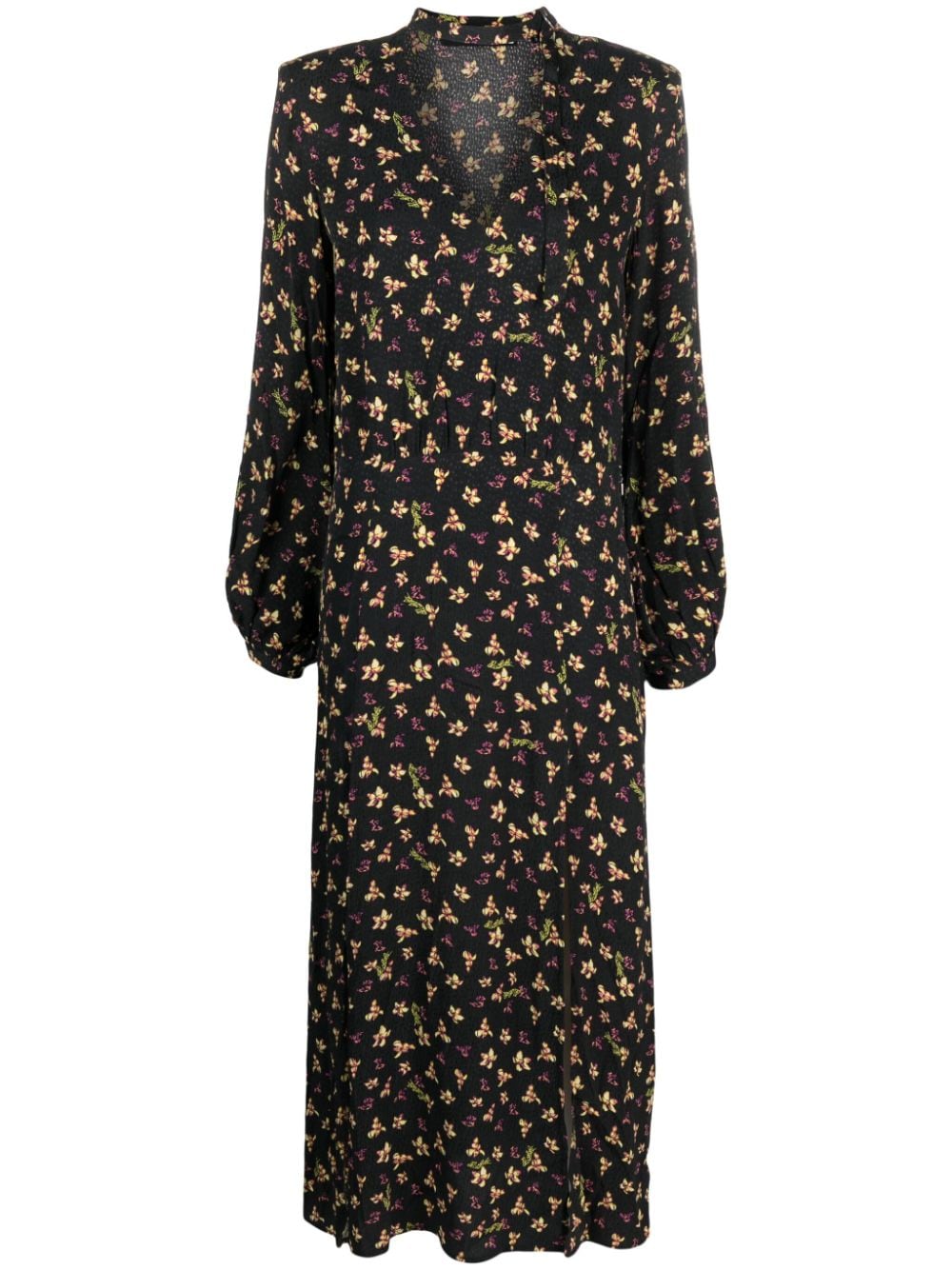 ROTATE BIRGER CHRISTENSEN Midikleid mit Blumen-Print - Schwarz von ROTATE BIRGER CHRISTENSEN