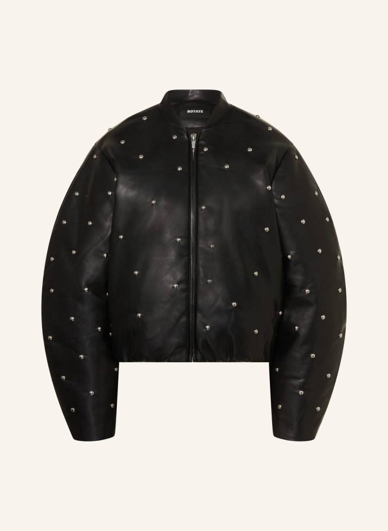 Rotate Jacke In Ledeoptik Mit Nieten schwarz von ROTATE