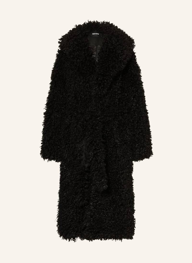 Rotate Kunstfell-Mantel schwarz von ROTATE