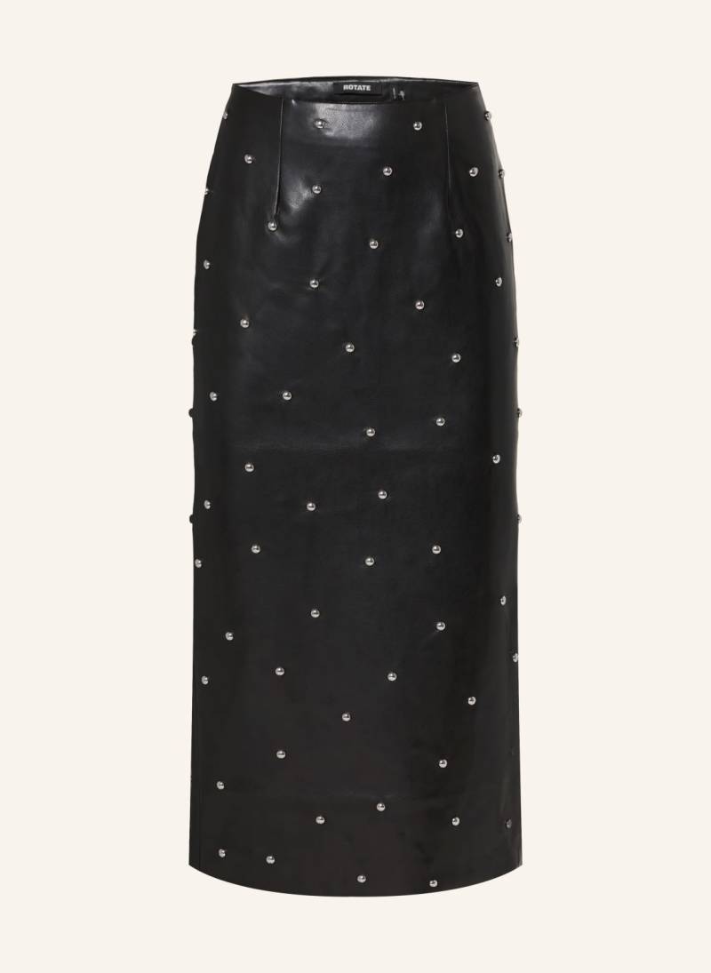 Rotate Rock In Lederoptik Mit Nieten schwarz von ROTATE