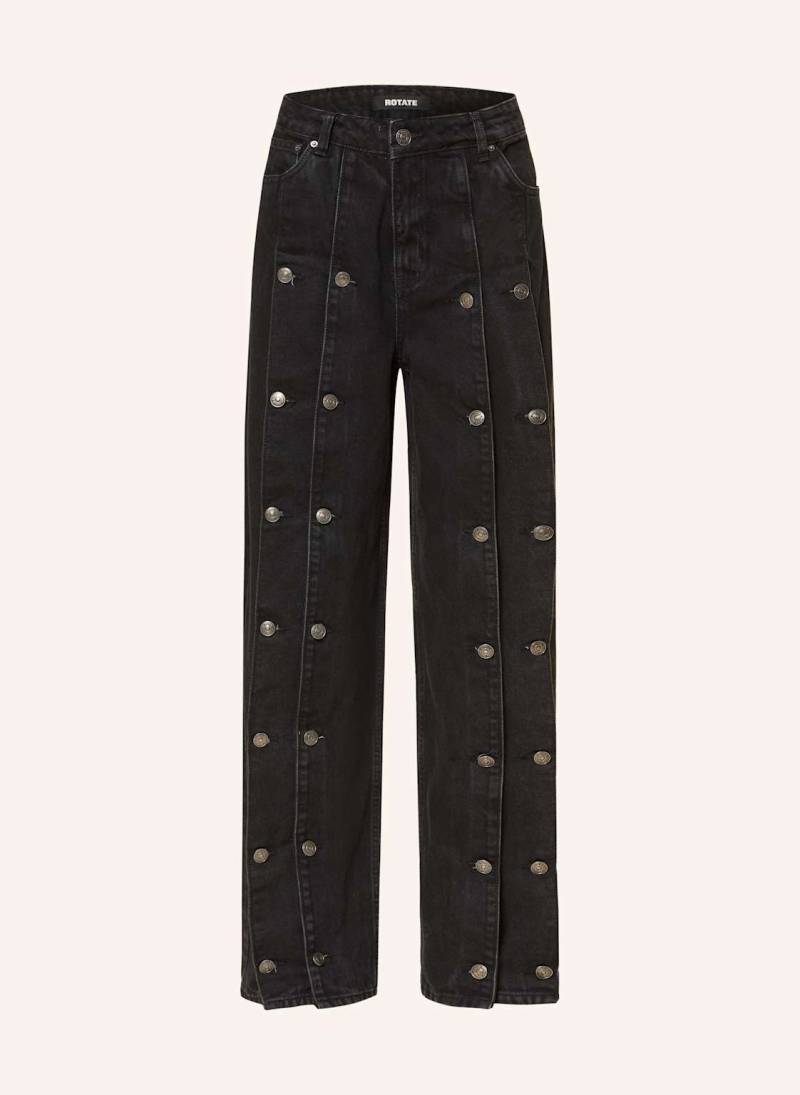 Rotate Wide Leg Jeans schwarz von ROTATE