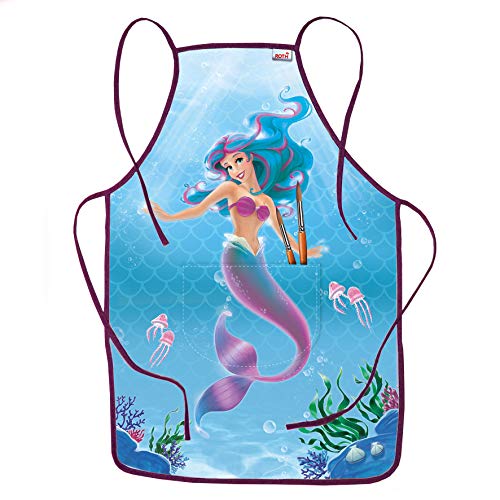 ROTH Schürze Meerjungfrau für Kinder von 4-10 Jahren mit Tasche - Matschkittel, Bastelschürze, Malschürze von ROTH