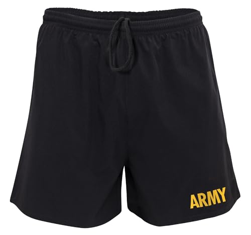 Rothco Herren 15676 Army Physical Training Shorts, schwarz/goldfarben, Large von ROTHCO