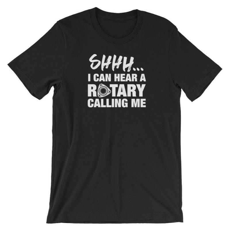 Pssst... Ich Höre Ein Rotary Ruft Mich Kurzarm Unisex T-Shirt von ROTORHOLIC