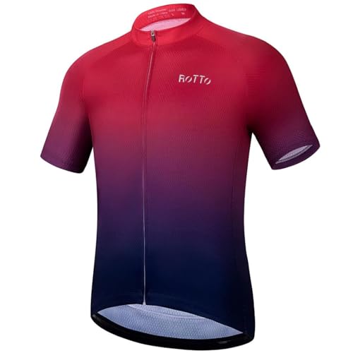 ROTTO Herren Radtrikot Fahrradtrikot Kurzarm Farbverlauf Serie von ROTTO