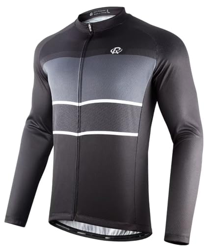 ROTTO Herren Radtrikot Fahrradtrikot Langarm Rennrad Trikot Einfache Linien Serie von ROTTO
