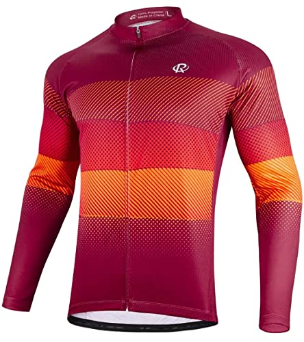 ROTTO Herren Radtrikot Fahrradtrikot Langarm Rennrad Trikot Einfache Linien Serie von ROTTO