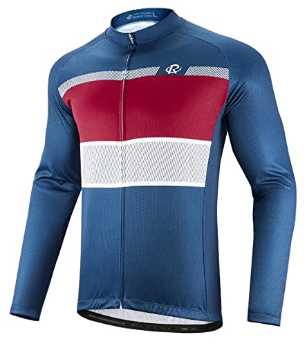 ROTTO Herren Radtrikot Fahrradtrikot Langarm Rennrad Trikot Einfache Linien Serie von ROTTO